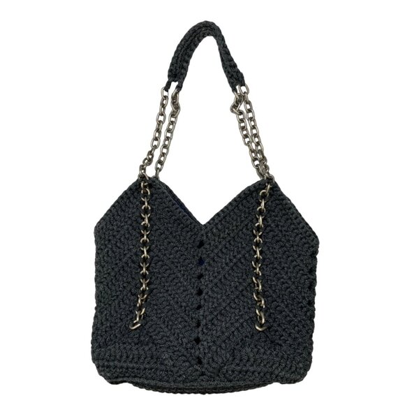 Belier Belier Shoulder Bag Purse Blue Crochet Woven Chain Bohemian Spring Summer - Picture 11 of 12